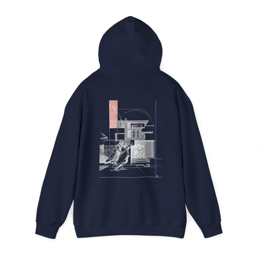 LOST_CITY_HOODIE Unisex Hoodie Sweatshirt, Artistic Pullover Jumper for Creative Souls, Inktober Design, Cozy Ink Art Hoody, Graphic Print