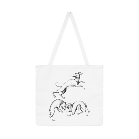 3 Playing dogs Shoulder Tote Bag, Fun Beach Bag, Eco-Friendly Shopping Tote, Gift for Ocean Lovers, Art Tote for Daily Use