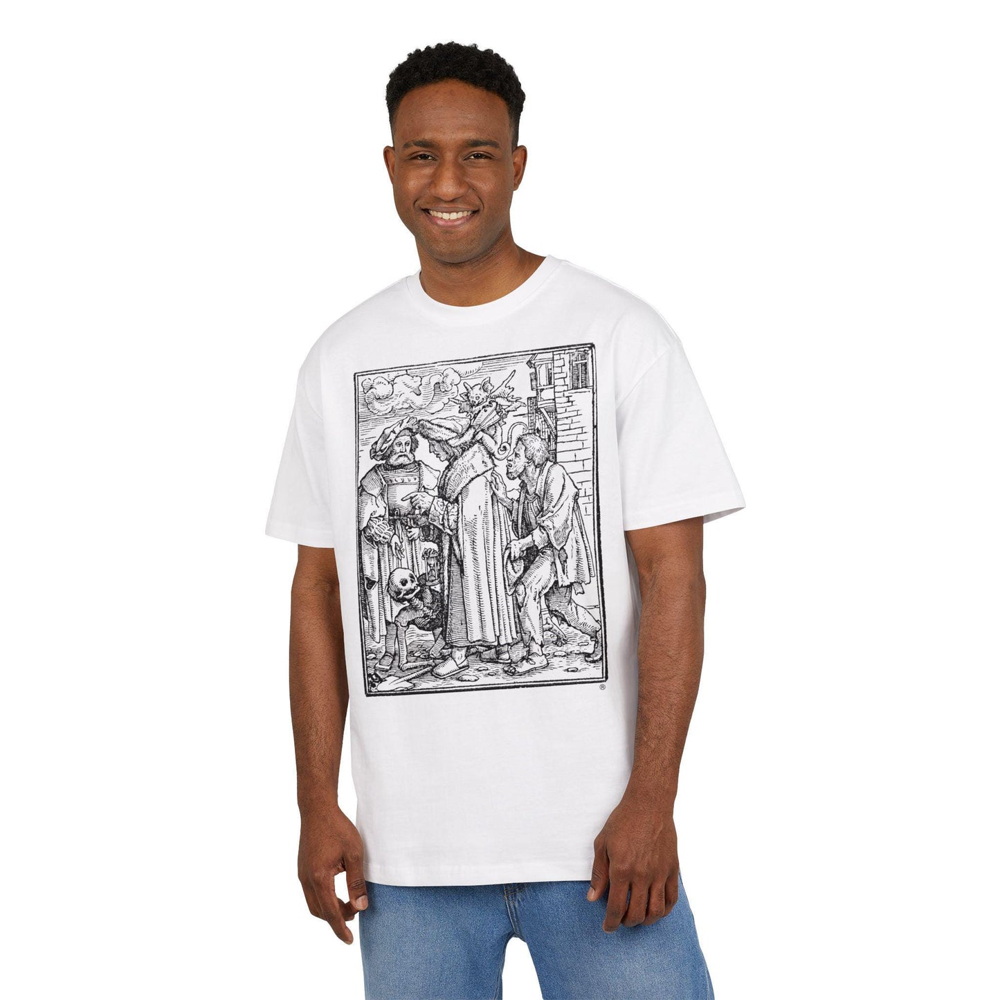 The Senator, Graphic Unisex Heavy Oversize Tee, Casual Streetwear, Art Tee, Unique Gift, Everyday Comfort, Halloween Apparel,