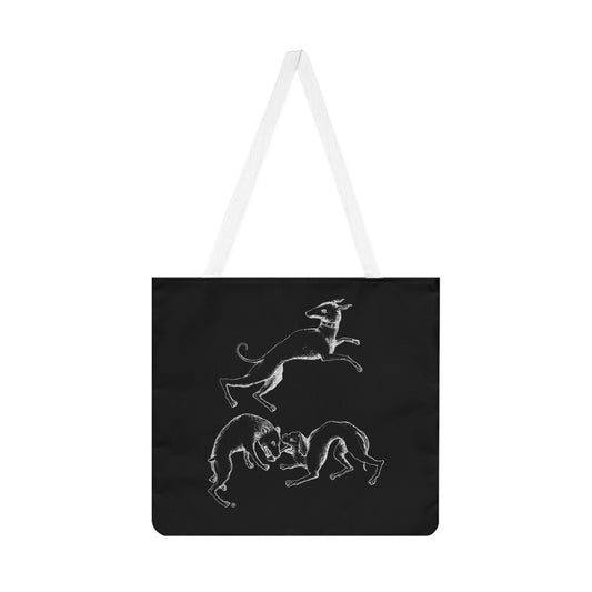 3 Playing dogs Shoulder Tote Bag, Fun Beach Bag, Eco-Friendly Shopping Tote, Gift for Ocean Lovers, Art Tote for Daily Use
