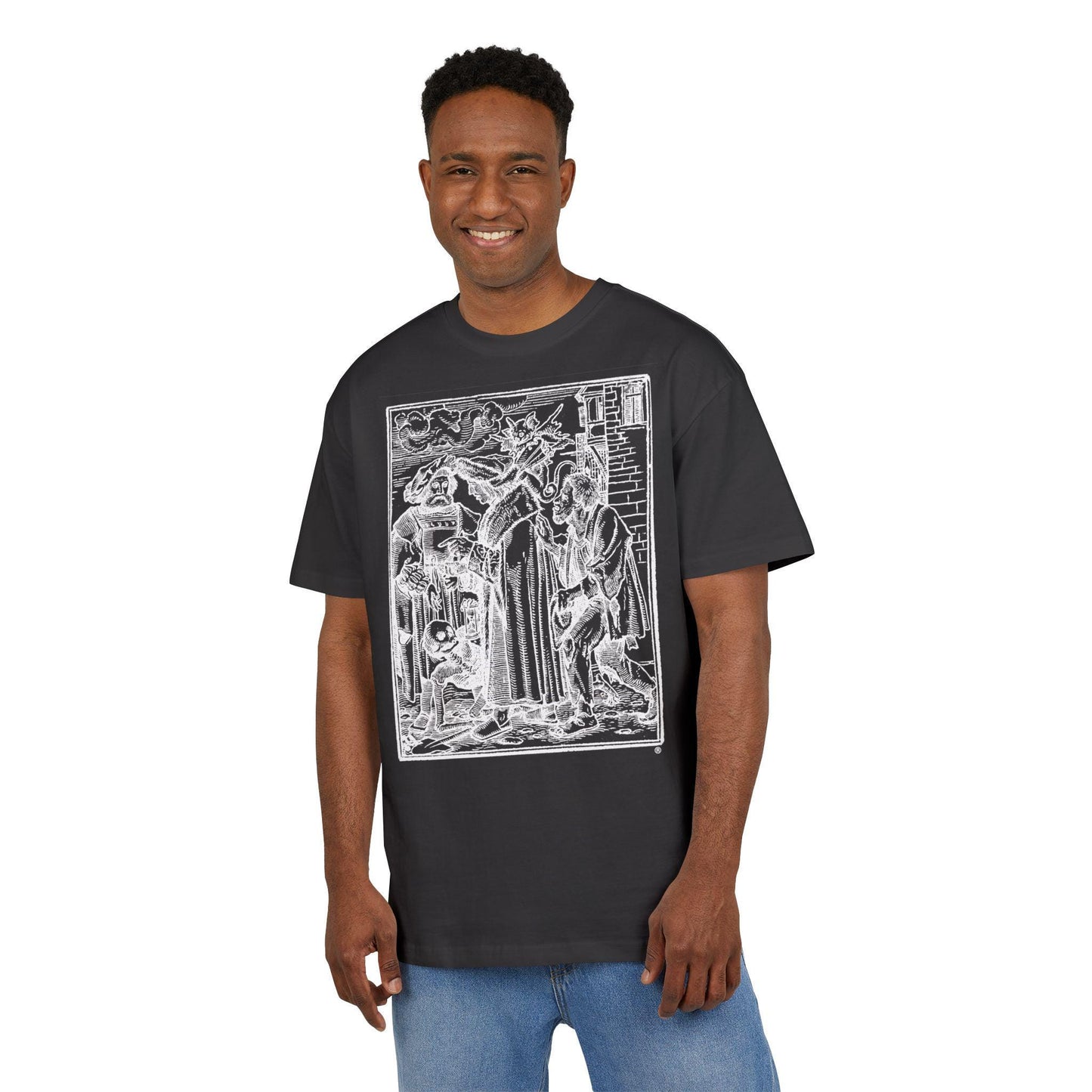 The Senator, Graphic Unisex Heavy Oversize Tee, Casual Streetwear, Art Tee, Unique Gift, Everyday Comfort, Halloween Apparel,
