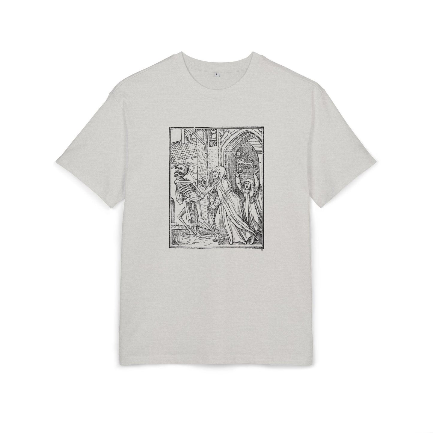 DANCE OF DEATH Graphic Unisex Heavy Oversize Tee, Casual Streetwear, , Unique Gift, Everyday Comfort, Halloween Apparel, Festival Wear