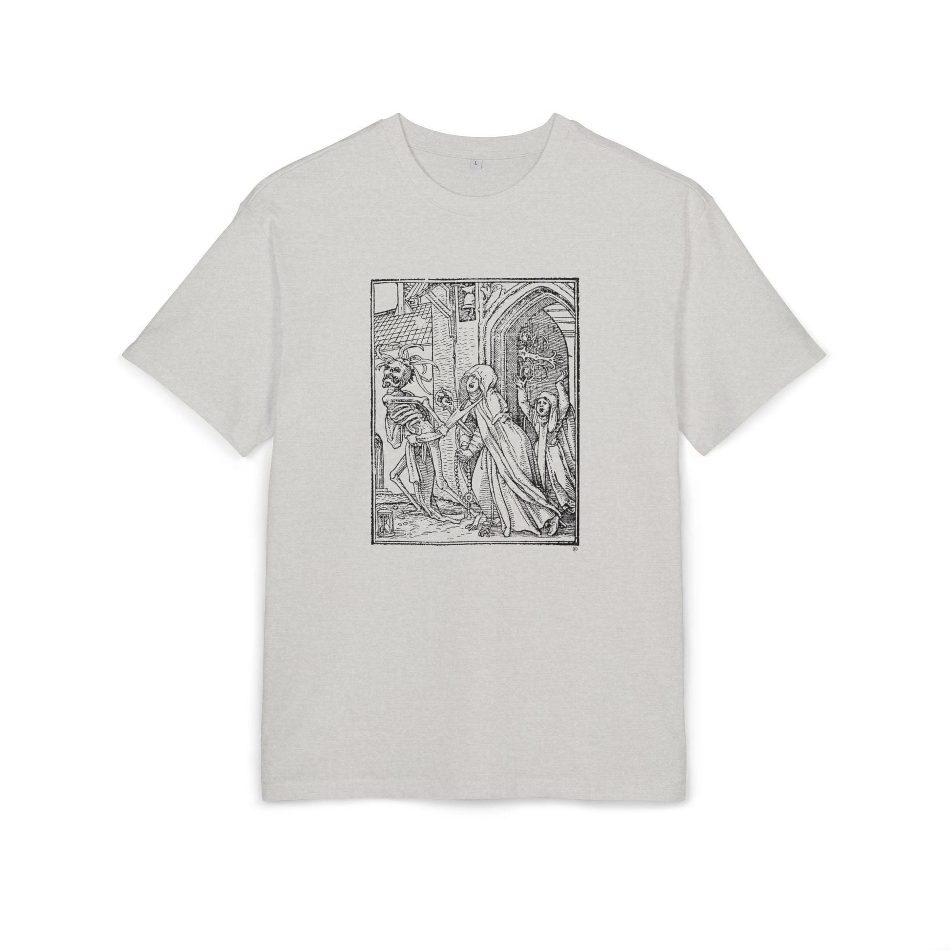 DANCE OF DEATH Graphic Unisex Heavy Oversize Tee, Casual Streetwear, , Unique Gift, Everyday Comfort, Halloween Apparel, Festival Wear