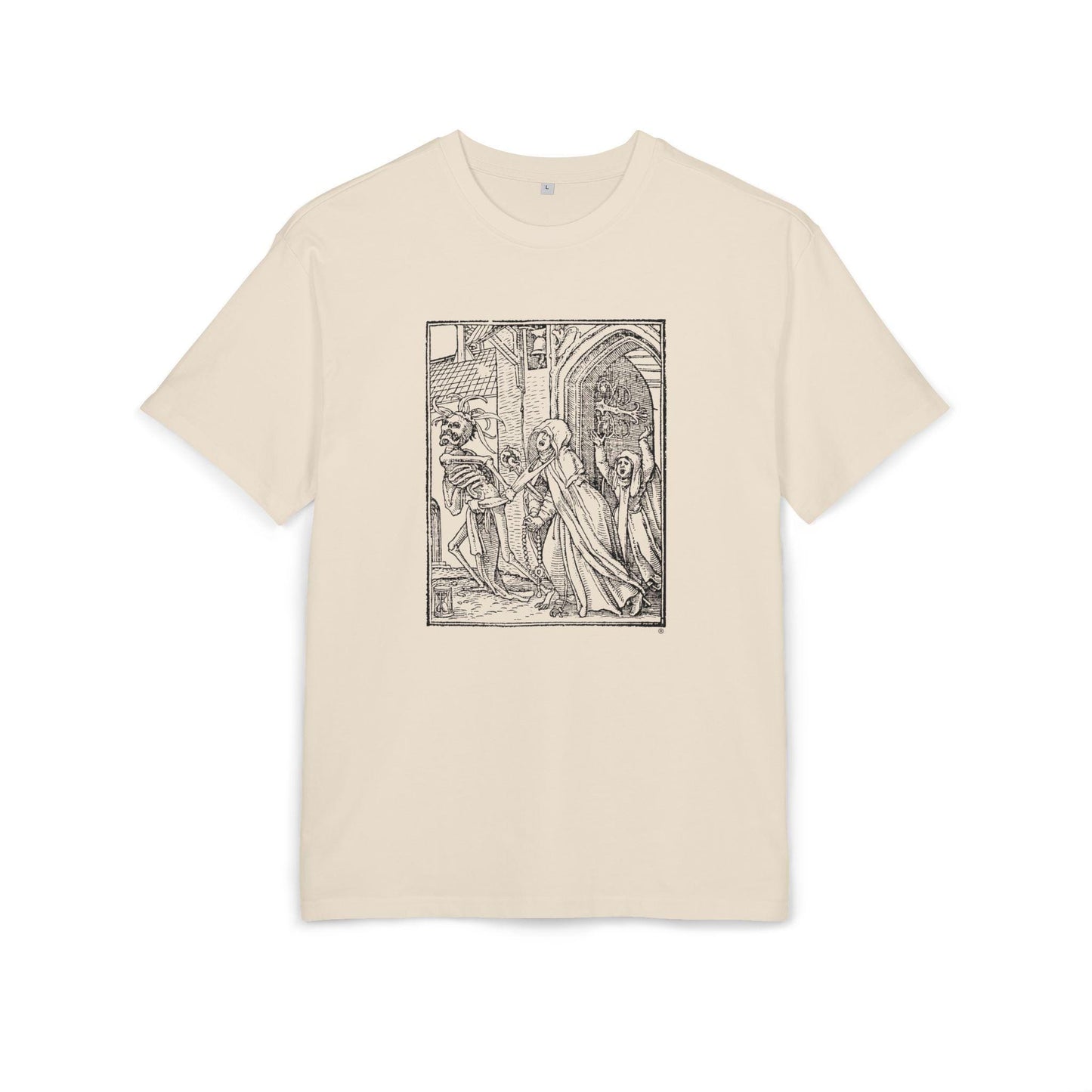 DANCE OF DEATH Graphic Unisex Heavy Oversize Tee, Casual Streetwear, , Unique Gift, Everyday Comfort, Halloween Apparel, Festival Wear