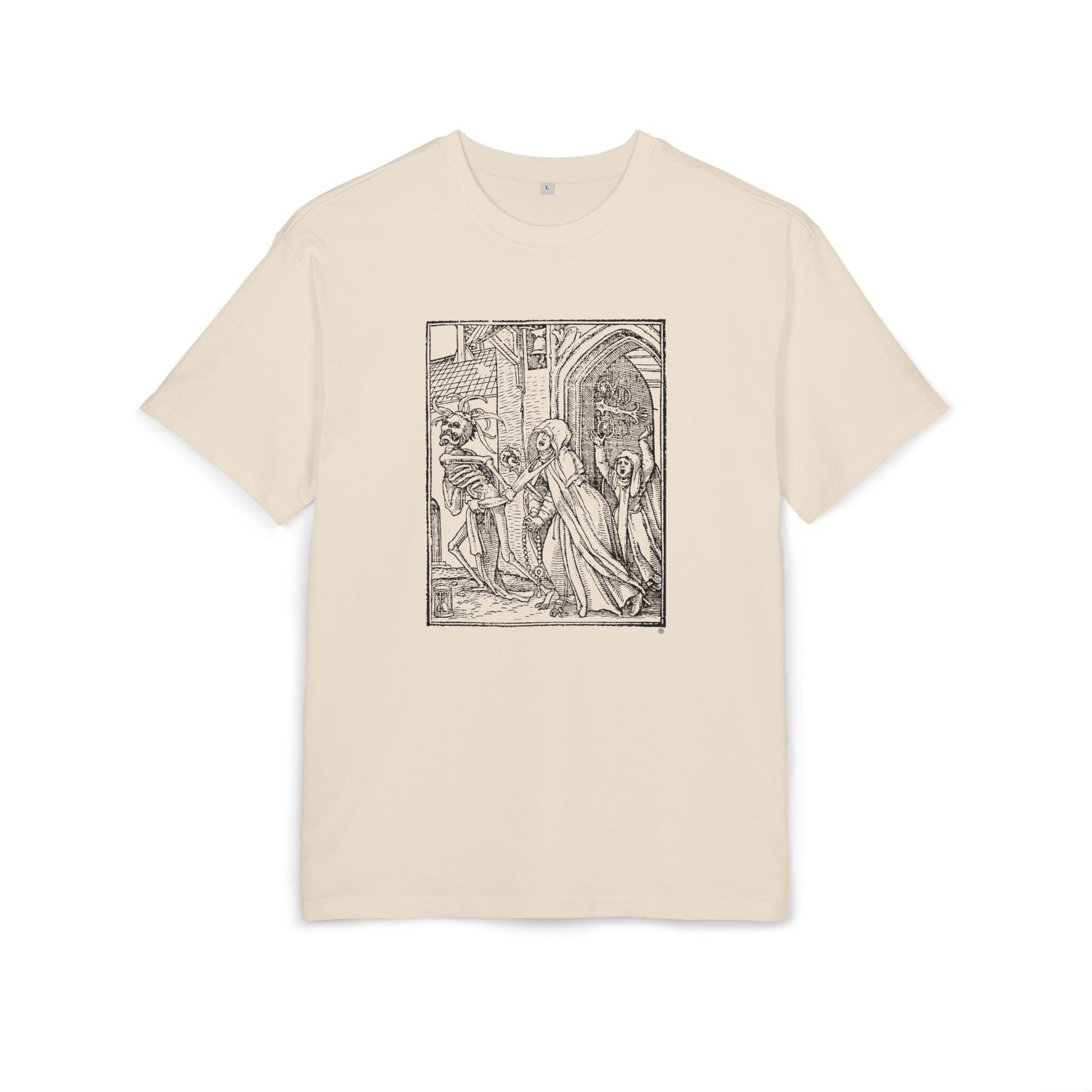 DANCE OF DEATH Graphic Unisex Heavy Oversize Tee, Casual Streetwear, , Unique Gift, Everyday Comfort, Halloween Apparel, Festival Wear