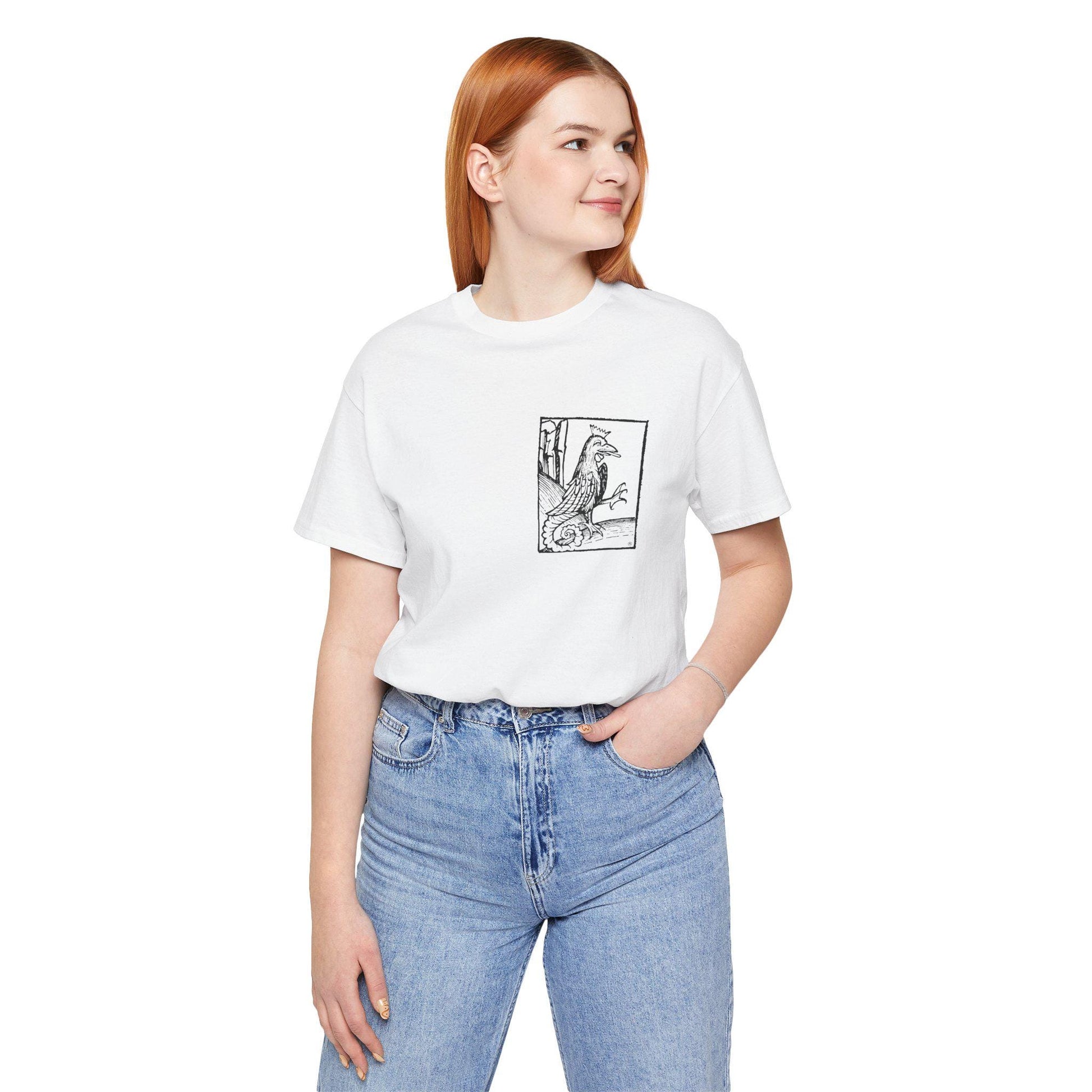 Le Cock, Vintage-Inspired Graphic Tee with Enchanting Illustration, Casual Wear, Art Lovers, Perfect for Summer Outings, Unique T-Shirt