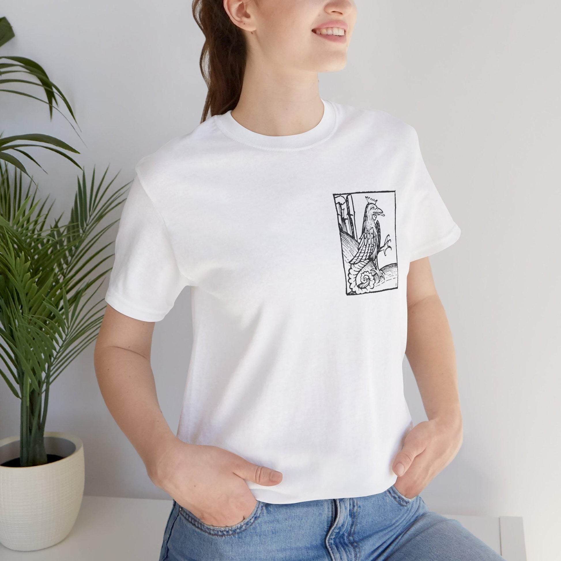 Le Cock, Vintage-Inspired Graphic Tee with Enchanting Illustration, Casual Wear, Art Lovers, Perfect for Summer Outings, Unique T-Shirt