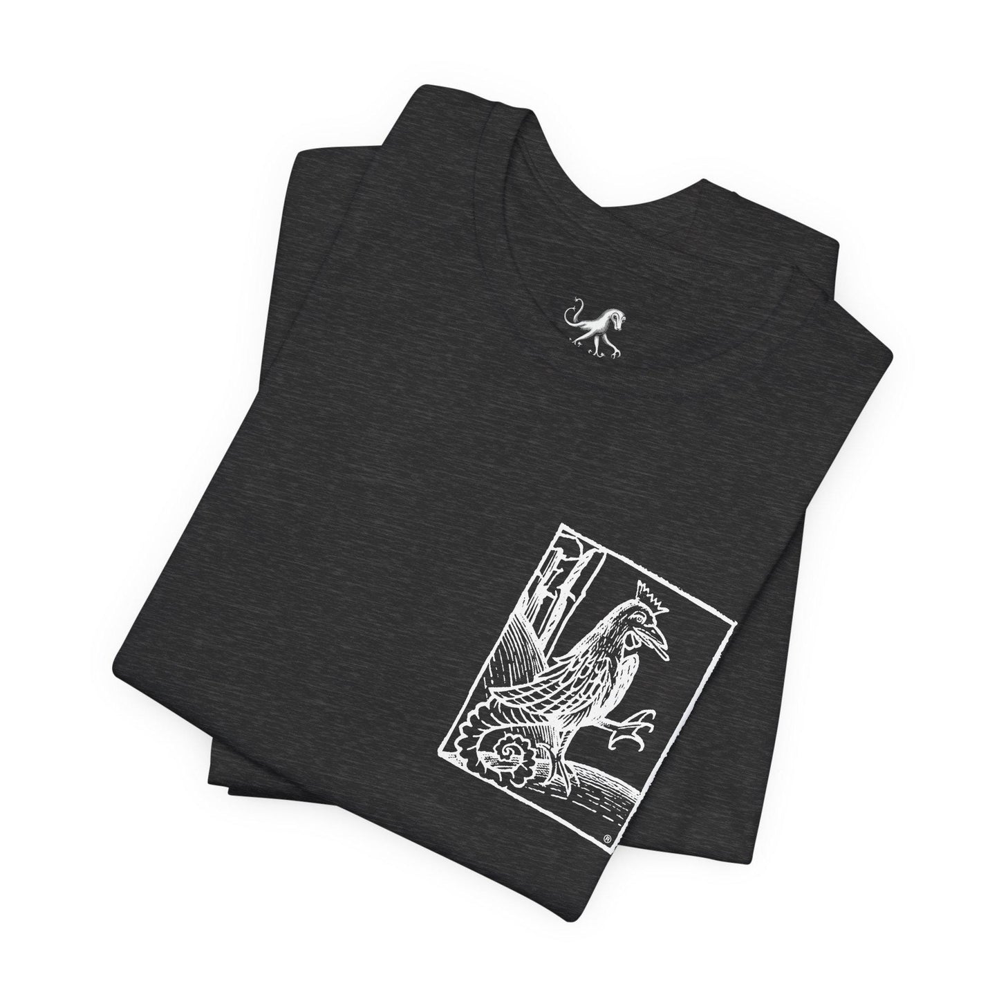 Le Cock, Vintage-Inspired Graphic Tee with Enchanting Illustration, Casual Wear, Art Lovers, Perfect for Summer Outings, Unique T-Shirt