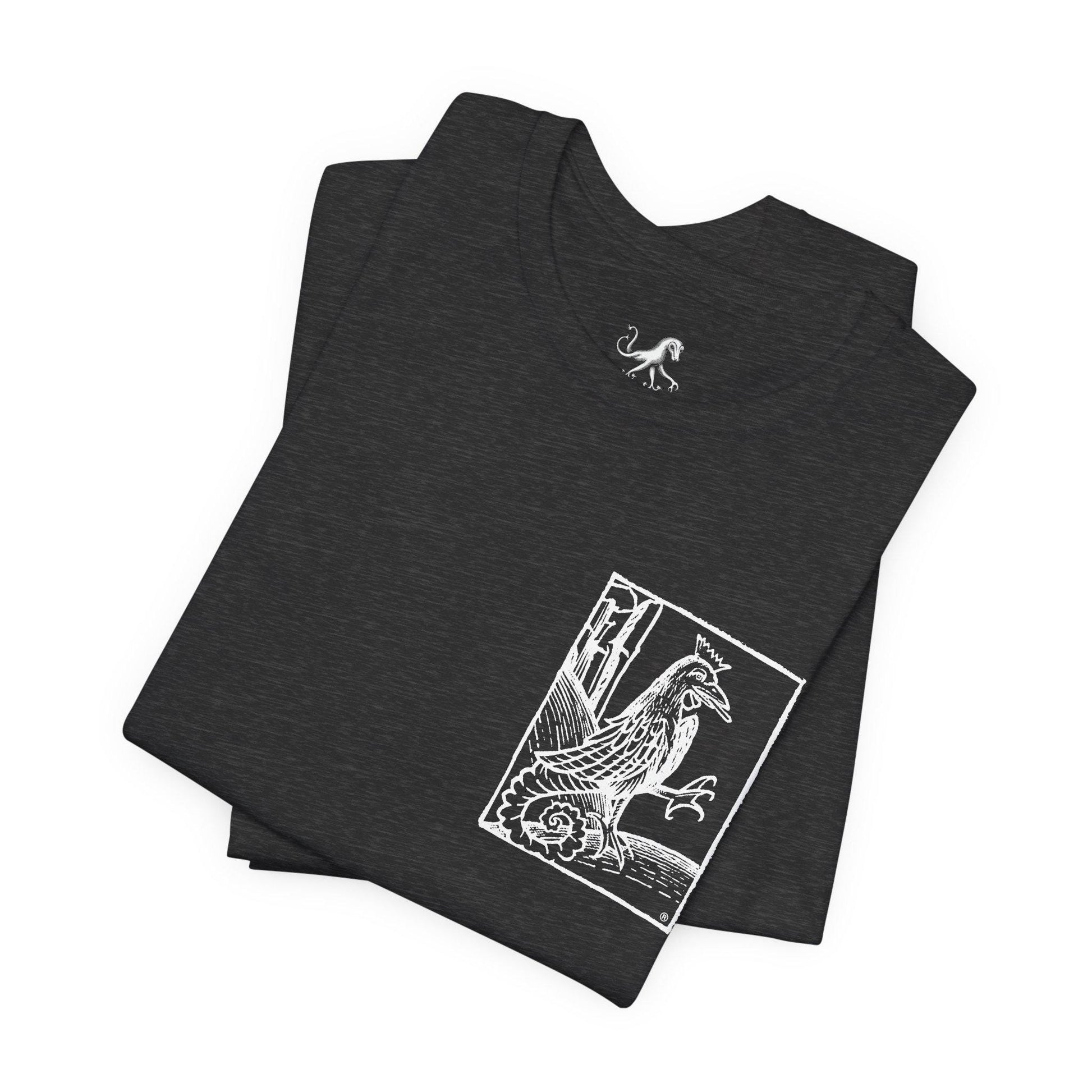 Le Cock, Vintage-Inspired Graphic Tee with Enchanting Illustration, Casual Wear, Art Lovers, Perfect for Summer Outings, Unique T-Shirt