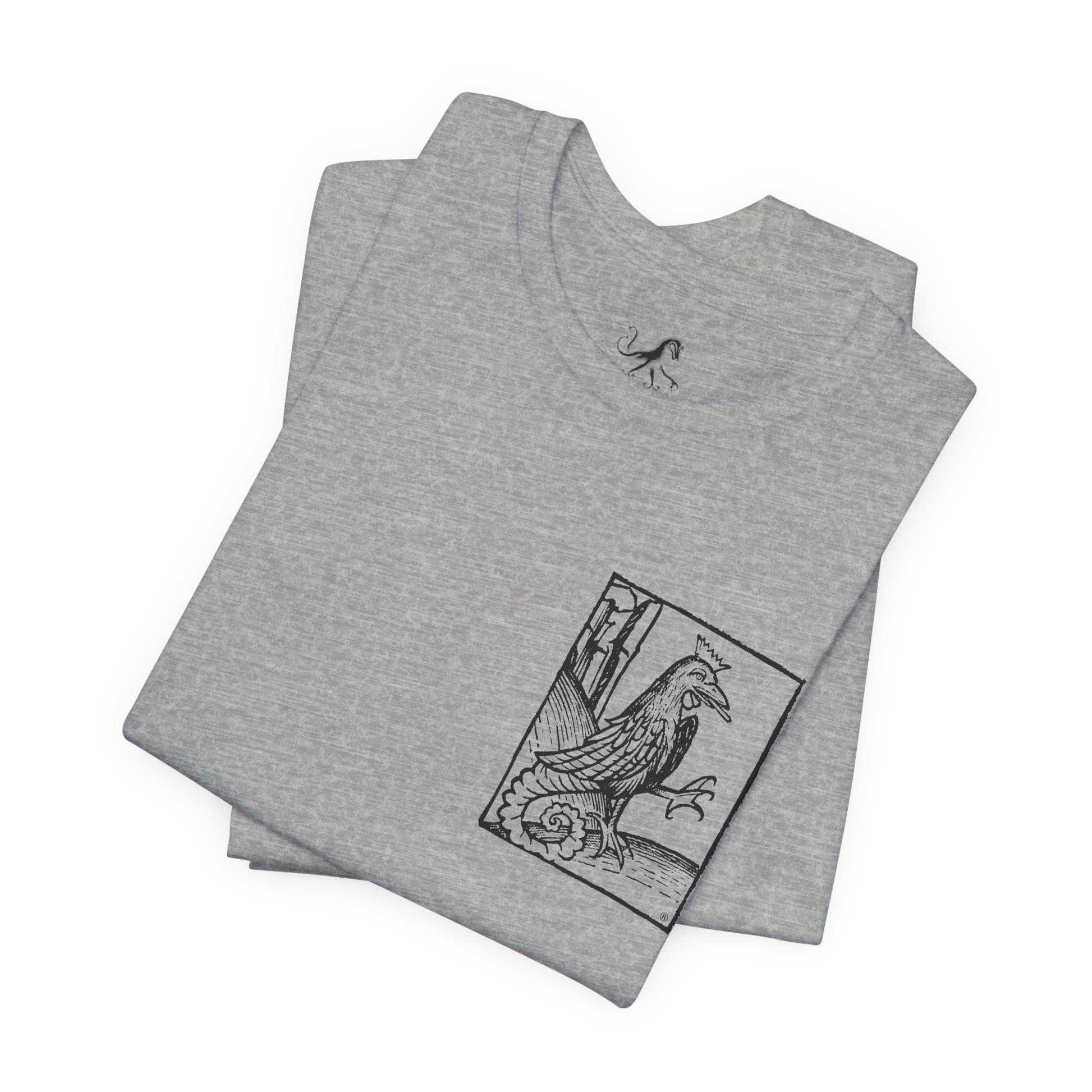 Le Cock, Vintage-Inspired Graphic Tee with Enchanting Illustration, Casual Wear, Art Lovers, Perfect for Summer Outings, Unique T-Shirt