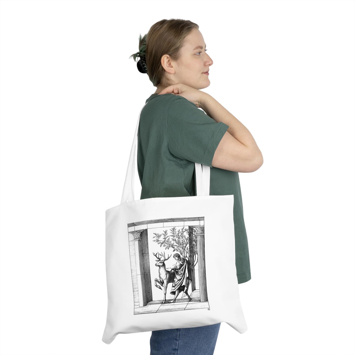 Entering the city white Shoulder Tote Bag, Fun Beach Bag, Eco-Friendly Shopping Tote, Gift for Ocean Lovers, Art Tote for Daily Use