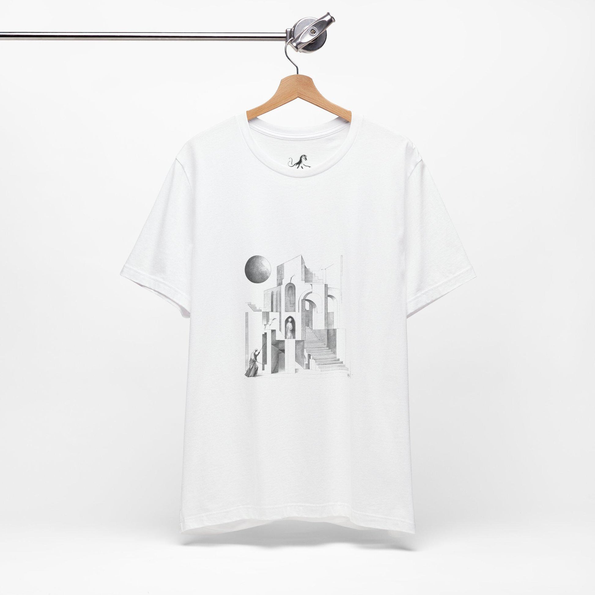 OLD_CITY, Minimalist Architecture Tee, Artistic Graphic T-shirt, Modern Casual Wear, Unique Gift for Art Lovers, Unisex Summer Shirt